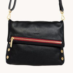 HAMMITT VIP Medium Clutch/Crossbody - Black/Brushed Gold